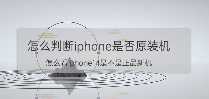 怎么判断iphone是否原装机 怎么看iphone14是不是正品新机？